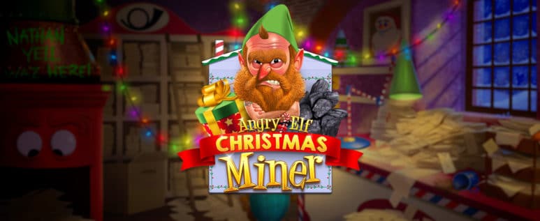 angry elf christmas miner banner