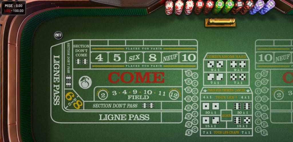 craps gameplay