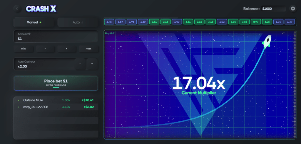 CrashX gros gains casino